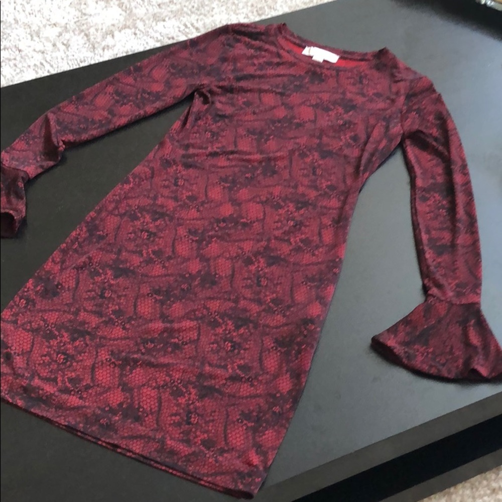 Michael Kors size P deep red/black dress. New!